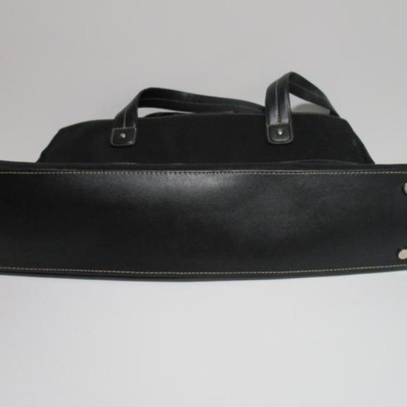 *Nine West Black Canvas Roomy Signature Charm Tote - Picture 7 of 11